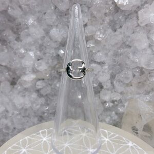 Star and Moon Face Toe/Midi Ring 925